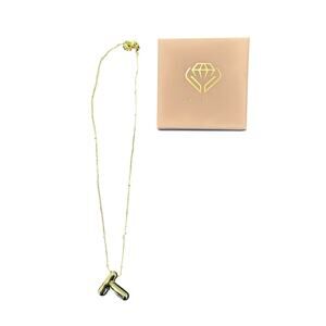 New in Box Women's Gold Tone 9" Necklace Kid's Short Necklace Letter T